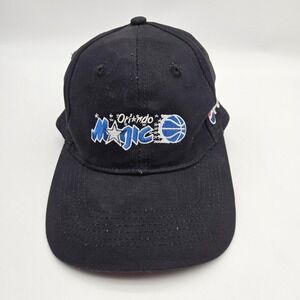 Vintage Orlando Magic Hat Cap Strap Back Black Pepsi NBA Basketball Mens 90s